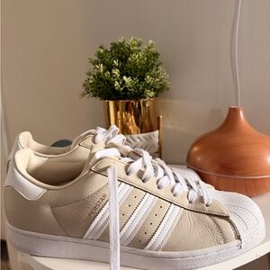 Adidas Superstar Cream and White Sneakers